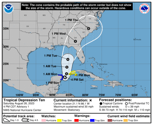 The first NHC cone of uncertainty is just west of Osceola County. Residents are urged to stay informed of updates. NHC