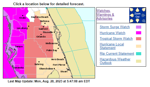 Osceola County is now under an inland Tropical Storm Watch issued by the National Weather Service in Melbourne.