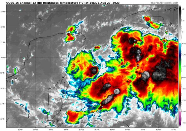 Tropical Storm Idalia was officially named by the National Hurricane Center at 11:15 a.m. PHOTO/TROPICAL TIDBITS