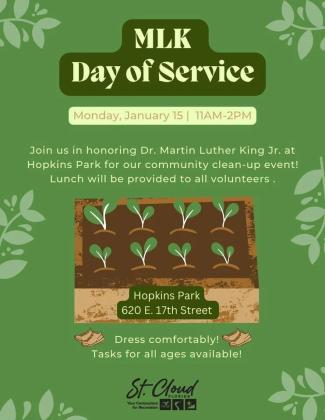  Honor Dr. King's memory by participating in the MLK Day of Service at Hopkins Park.