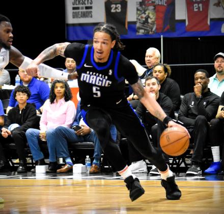 Osceola's D.J. Wilson led all players with 35 points, 13 rebounds and seven assists in the Magic's 114-106 win Sunday over the Delaware Blue Coats in NBA G League action. PHOTO/KATIE WILLIAMS
