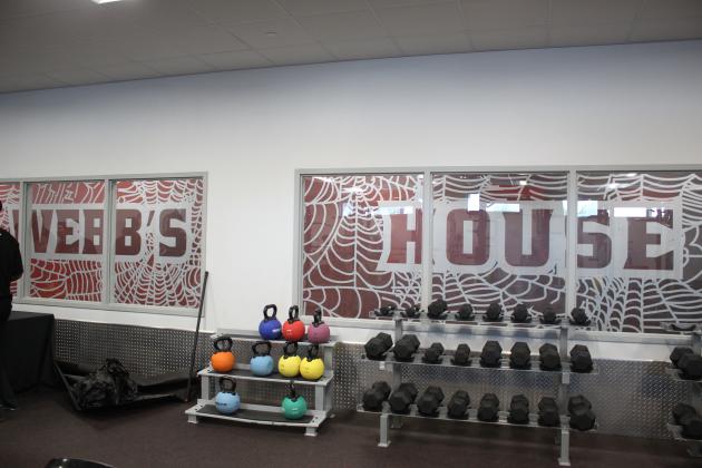 A mural outside Gateway High's new weight room honors an old coach, Dwayne Webb, who was instrumental in the Panther's strength training program — and athlete's overall lives. PHOTO/KEN JACKSON