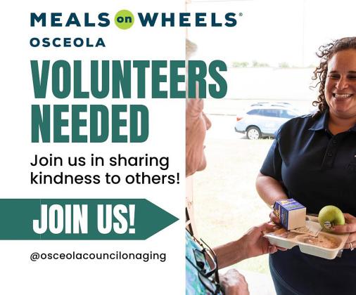 Osceola Meals on Wheels can't serve the thousands who need those meals without the support of its many volunteers. GRAPHIC/OSCEOLA COUNCIL ON AGING